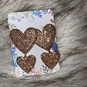 Crystal heart drop earrings ❤️